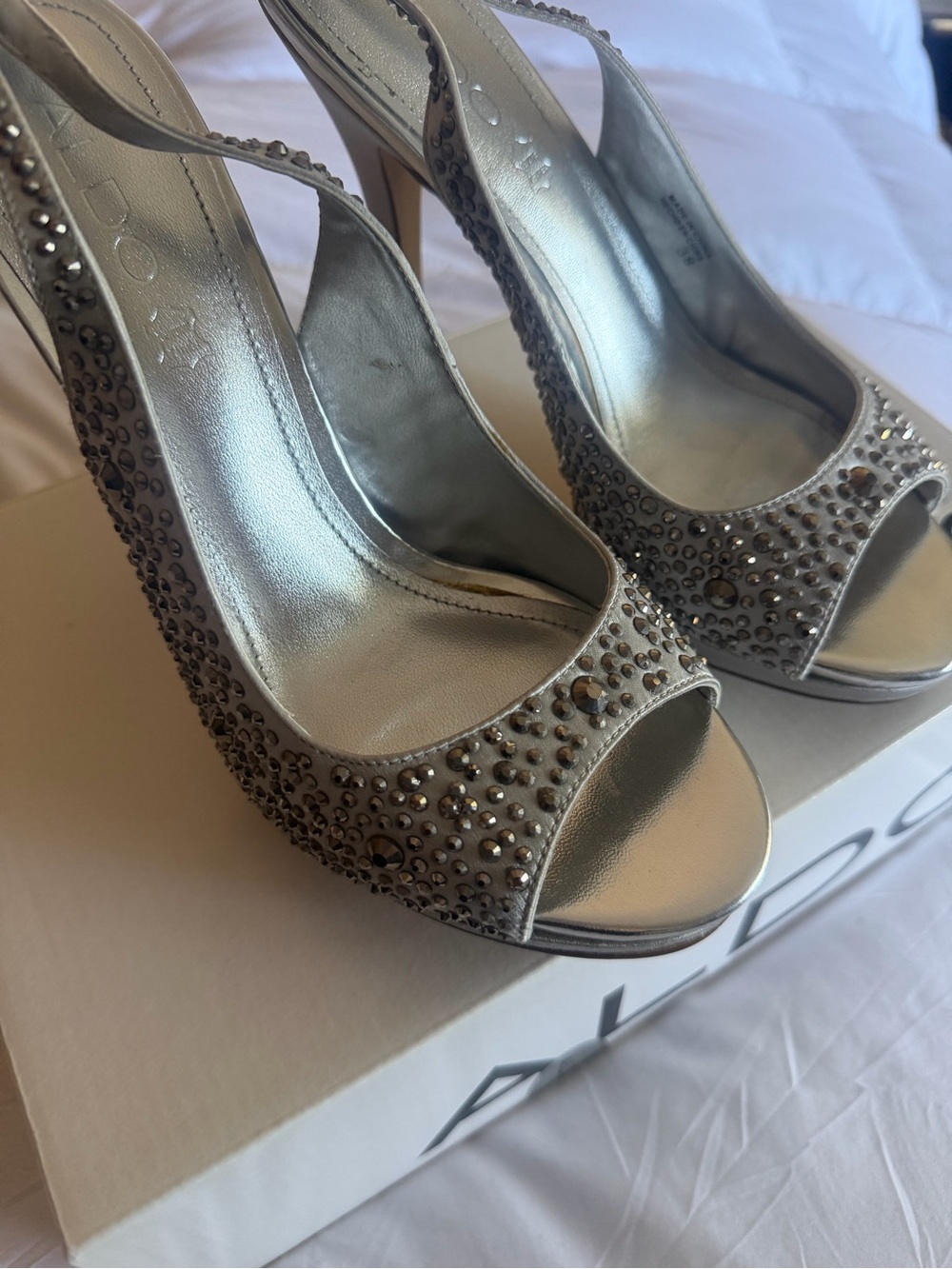 Y2K ALDO Crystal Studded Platform Pumps